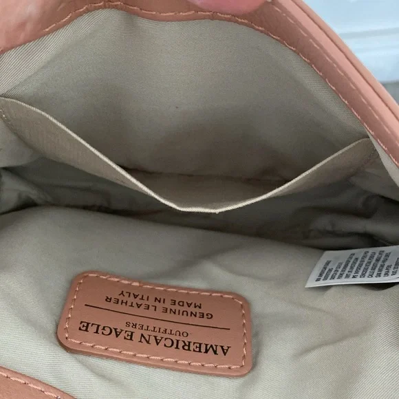 American Eagle Dusty Pink Crossbody Bag Adjustable Strap Vacation Coastal Preppy